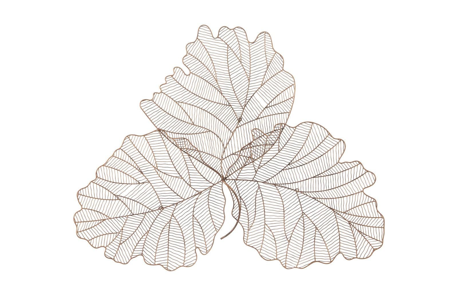 Phillips Collection Tri Leaf Wall Art, Large, Metal, Copper/Black WALL ACCENTS