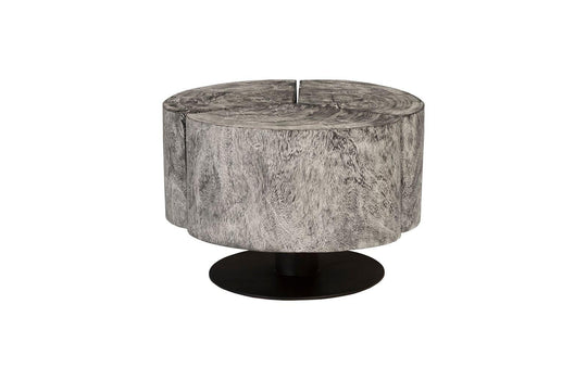 Phillips Collection Clover Coffee Table, Chamcha Wood, Gray Stone Finish, Metal Base COFFEE TABLES