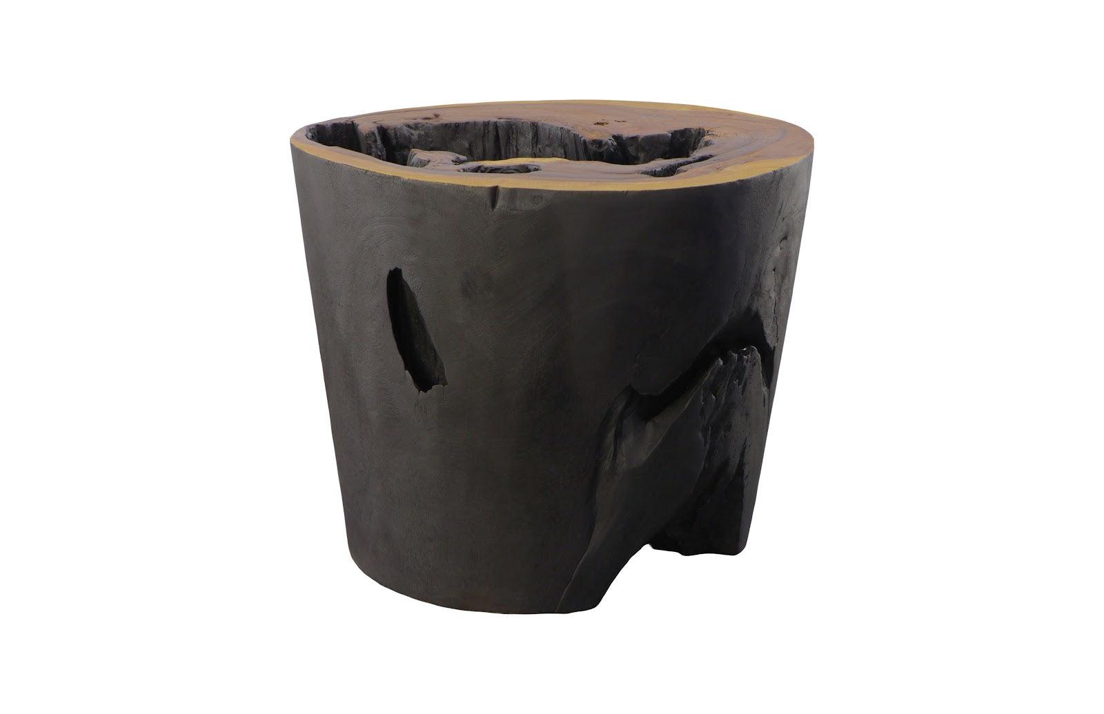 Phillips Collection Chamcha Wood Side Table, Burnt Edge ACCENT TABLES
