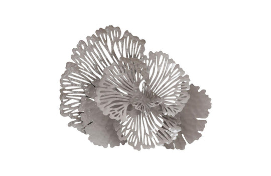 Phillips Collection Flower Wall Art, Small, Gray, Metal WALL ACCENTS
