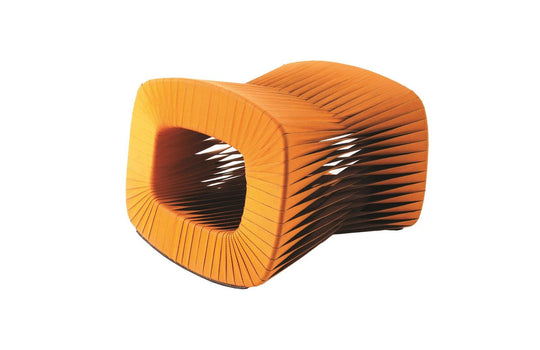 Phillips Collection Seat Belt Ottoman, Orange OTTOMANS, POUFS, + STOOLS