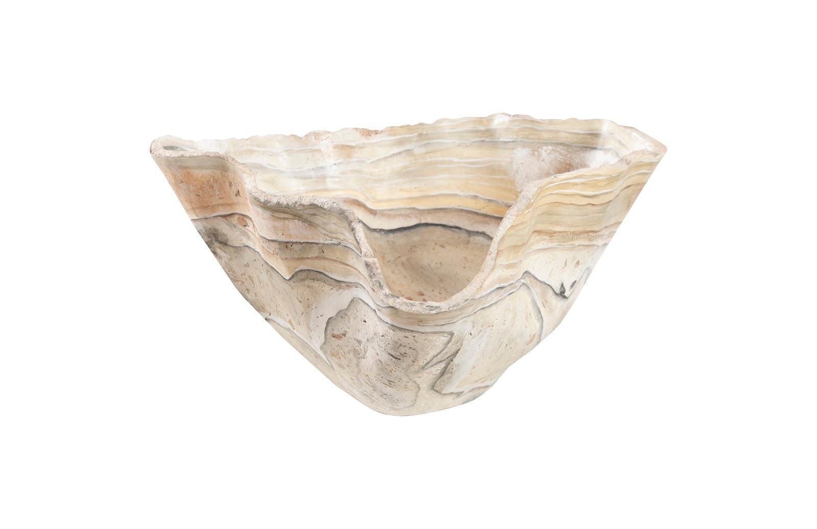 Phillips Collection Cast Onyx Bowl, Faux Finish, Large DECORATIVE TRAYS, PLATES, + BOWLS