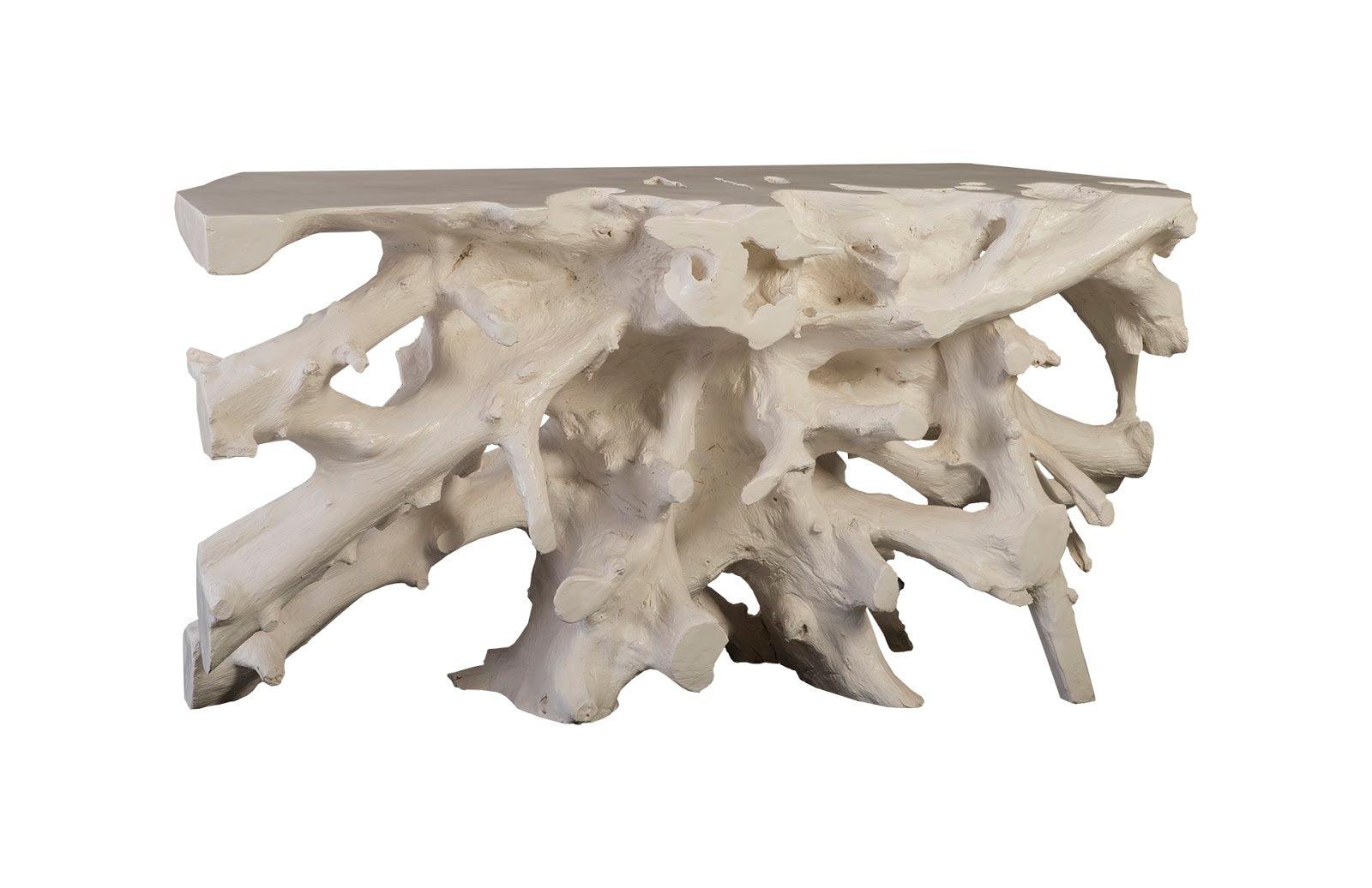 Phillips Collection Cast Root Console Table, Gel Coat White CONSOLE TABLES