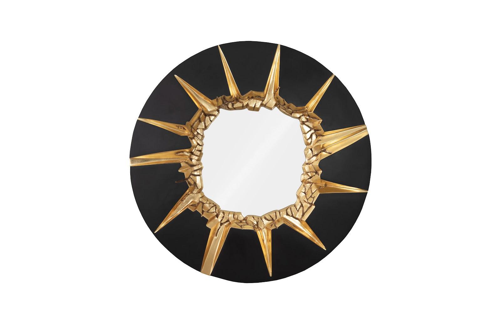 Phillips Collection Circular Cracked Mirror, Black & Gold WALL MIRRORS