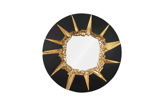 Phillips Collection Circular Cracked Mirror, Black & Gold WALL MIRRORS