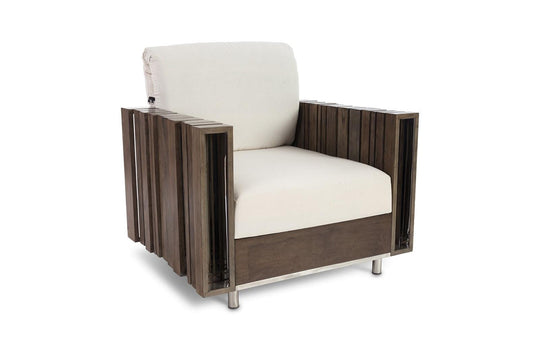 Phillips Collection Barcode Club Chair, White Cushion ACCENT + LOUNGE CHAIRS