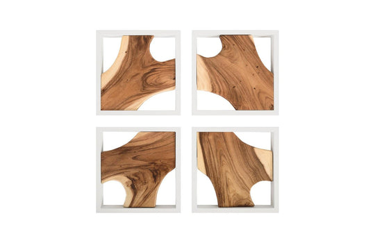 Phillips Collection Framed Slice Wall Tile, White Frame   , Set of 4 DECORATIVE OBJECTS
