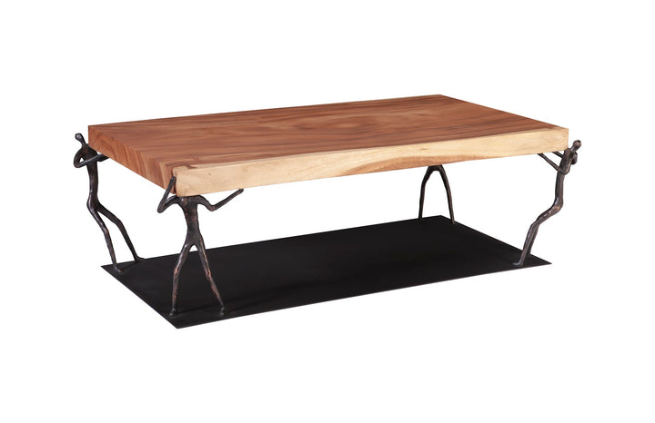 Atlas Coffee Table, Chamcha Wood, Natural, Metal - Phillips Collection - AmericanHomeFurniture
