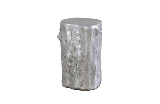 Phillips Collection Log Stool, Silver Leaf, SM OTTOMANS, POUFS, + STOOLS