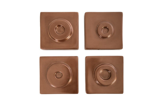 Phillips Collection Cuadritos Wall Tiles, Set of 4, Polished Copper WALL ACCENTS