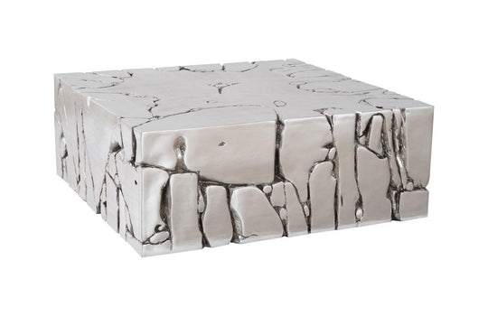 Phillips Collection Chunk Square Silver Coffee Table COFFEE TABLES