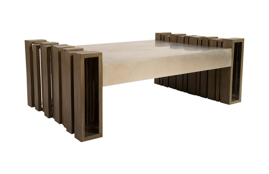 Phillips Collection Barcode Coffee Table, Mohogany/SS COFFEE TABLES