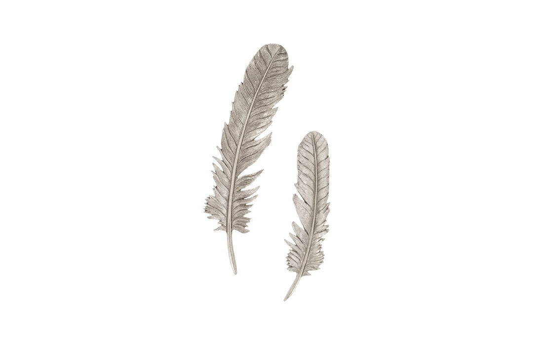 Feathers Wall Art, Small, Silver Leaf, Set of 2 - Phillips Collection - AmericanHomeFurniture