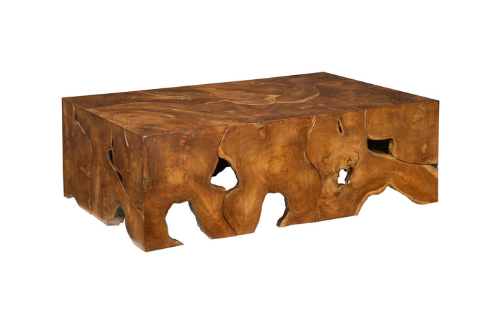 Teak Slice Coffee Table, Rectangle - Phillips Collection - AmericanHomeFurniture