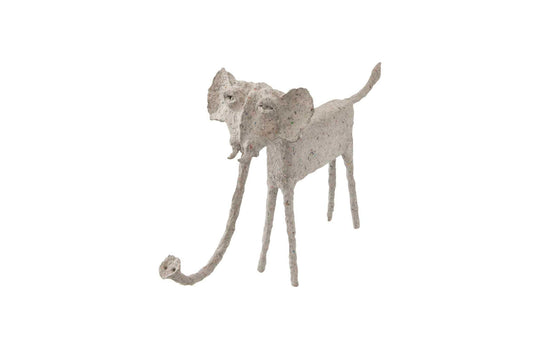 Phillips Collection Elephant, Sculpted Animal, Trunk Down, Paper Mache DECORATIVE OBJECTS