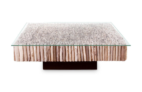 Phillips Collection Manhattan Coffee Table, Square, with Glass COFFEE TABLES