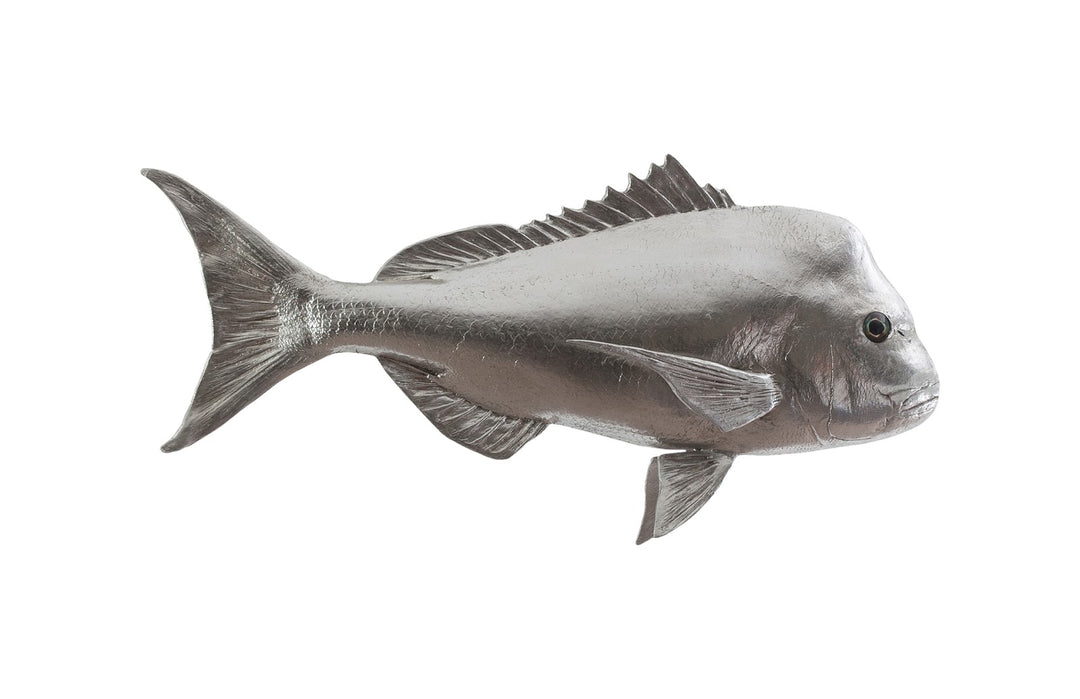 Australian Snapper Fish Wall Sculpture, Resin, Silver Leaf - Phillips Collection - AmericanHomeFurniture