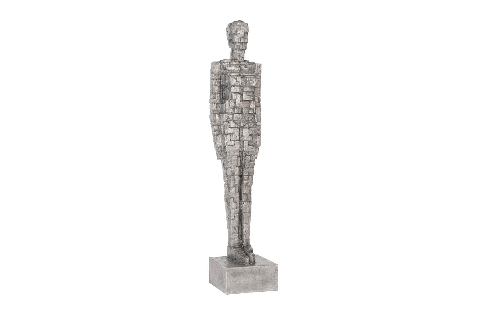 Phillips Collection Puzzle Woman Sculpture, Black/Silver, Aluminum DECORATIVE OBJECTS