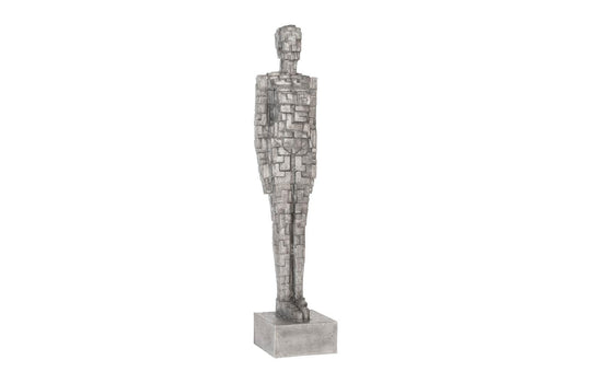 Phillips Collection Puzzle Woman Sculpture, Black/Silver, Aluminum DECORATIVE OBJECTS