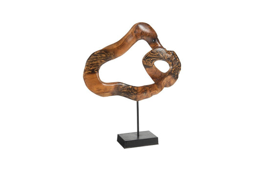Phillips Collection Carved Teak Swirl on Stand DECORATIVE OBJECTS