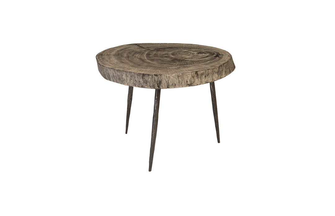 Crosscut Side Table, Gray Stone, Forged Legs - Phillips Collection - AmericanHomeFurniture
