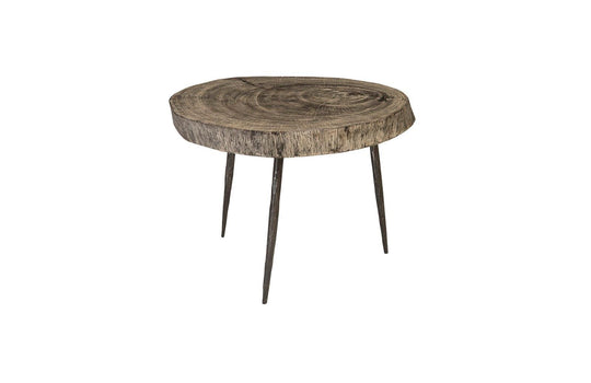 Phillips Collection Crosscut Side Table, Gray Stone, Forged Legs ACCENT TABLES