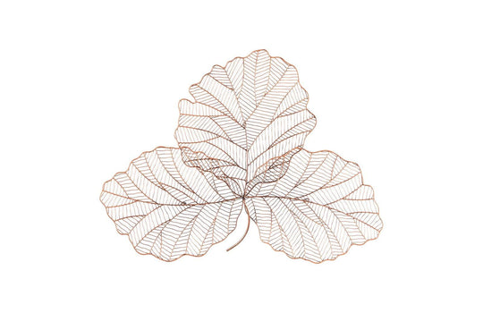 Phillips Collection Tri Leaf Wall Art, Small, Metal, Copper/Black WALL ACCENTS