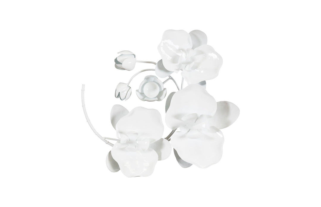 Orchid Sprig Wall Art, Small, Metal, White - Phillips Collection - AmericanHomeFurniture