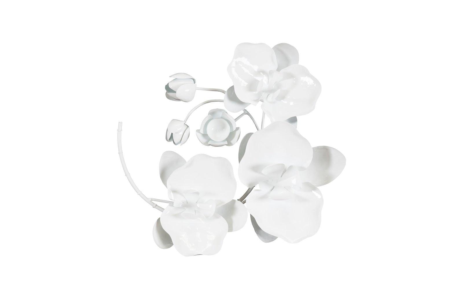 Phillips Collection Orchid Sprig Wall Art, Small, Metal, White WALL ACCENTS