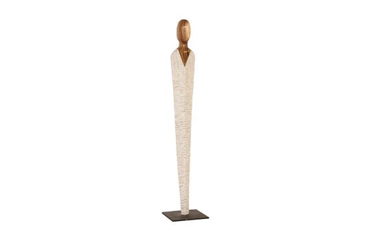 Phillips Collection Vested Female Sculpture, Medium, Chamcha, Natural, White, Gold DECORATIVE OBJECTS
