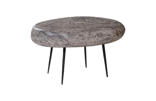 Phillips Collection Skipping Stone Side Table, Gray Stone, Forged Legs ACCENT TABLES