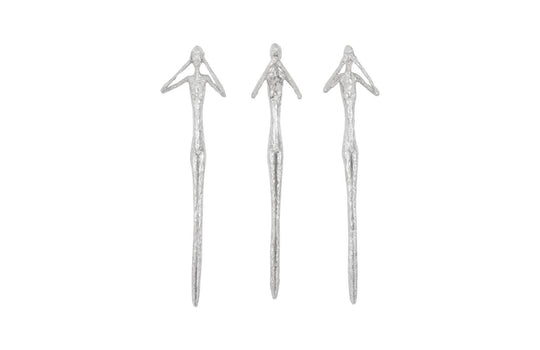 Phillips Collection See,Hear,Speak no Evil Set of 3 Silver Leaf, Silver Leaf, Set Of 3 WALL ACCENTS