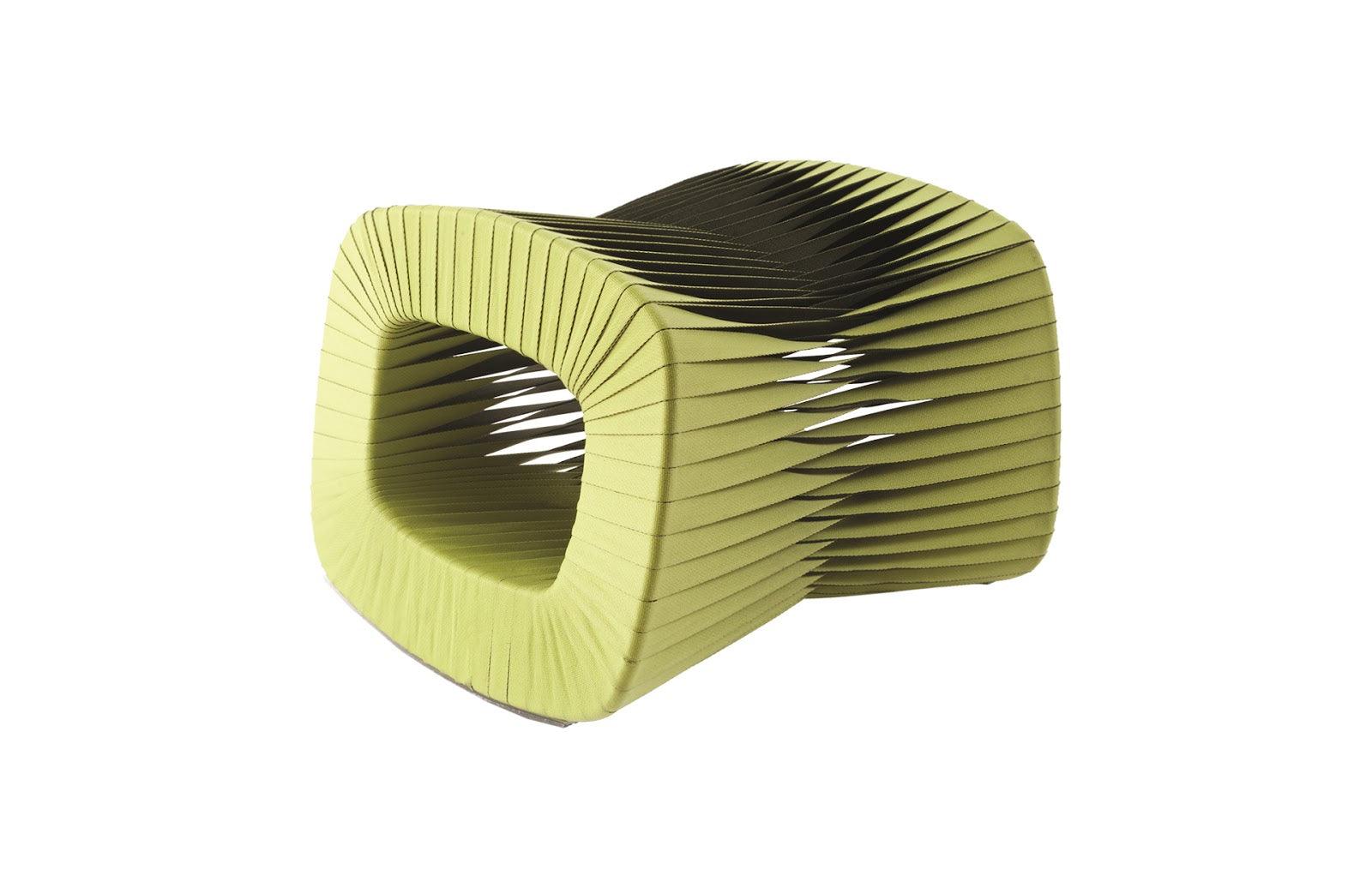 Phillips Collection Seat Belt Ottoman, Green OTTOMANS, POUFS, + STOOLS