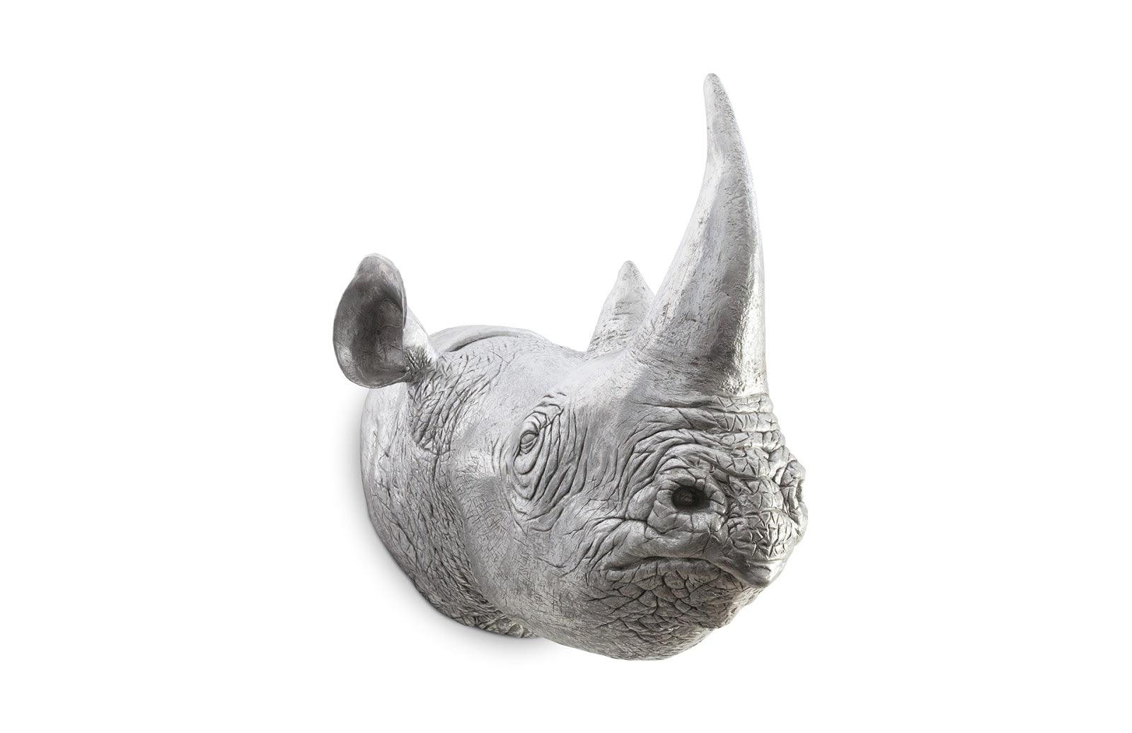 Phillips Collection Rhino Wall Art, Resin, Silver Leaf WALL ACCENTS