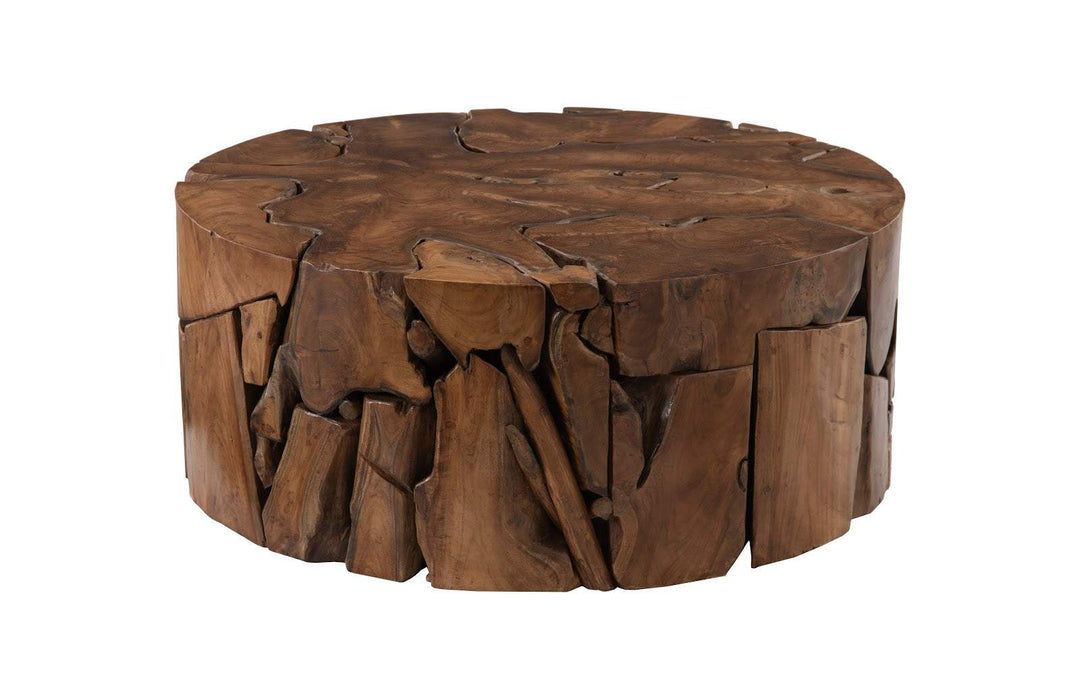 Teak Slice Coffee Table, Round - Phillips Collection - AmericanHomeFurniture