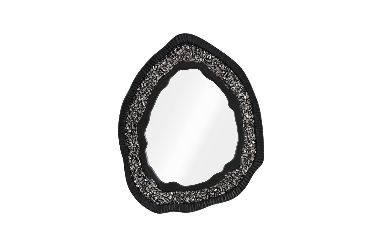 Phillips Collection Geode Mirror, Black And Silver, Matte WALL MIRRORS
