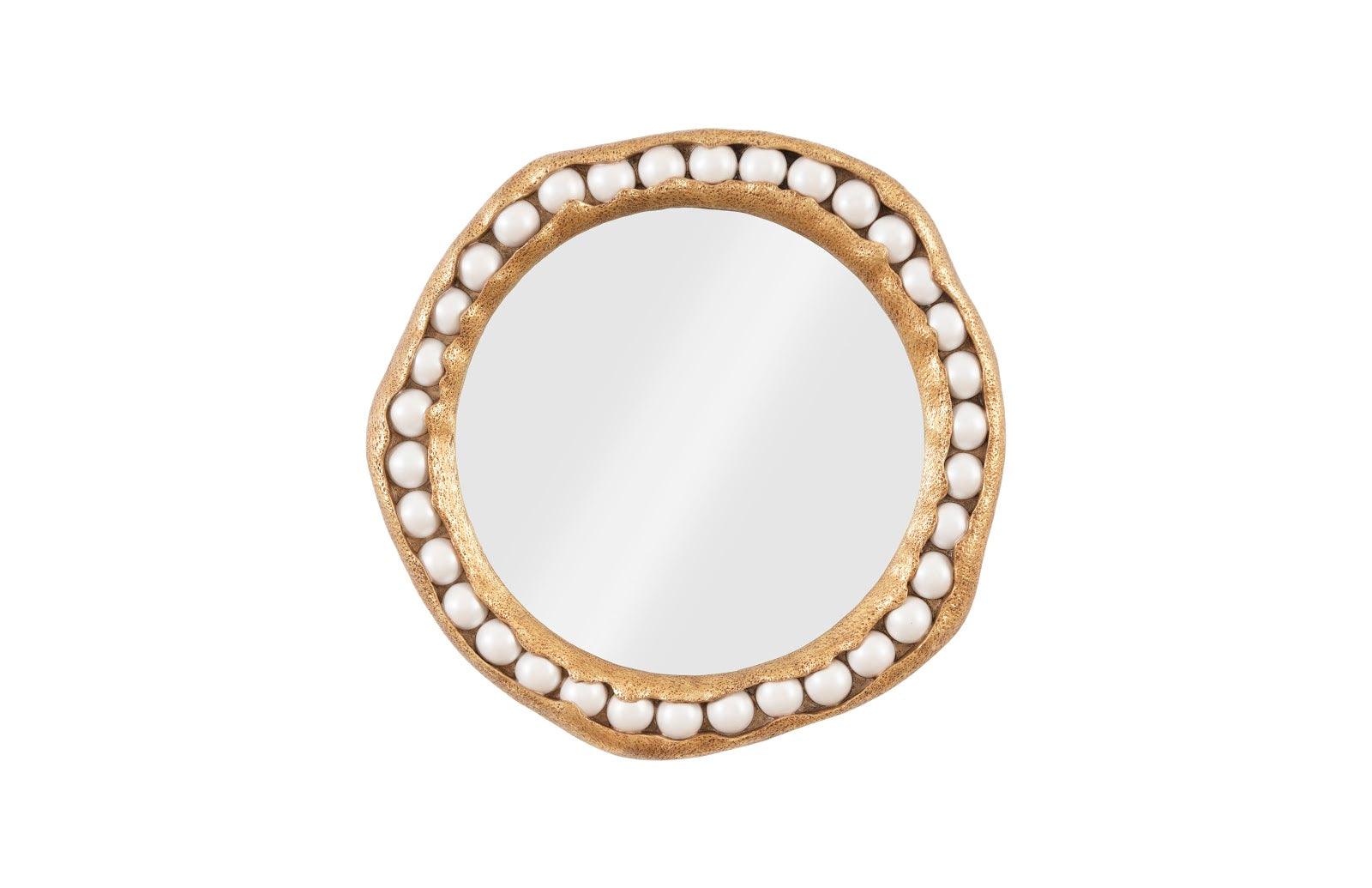 Phillips Collection Pearl Mirror, Gold Leaf, Round WALL MIRRORS