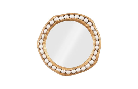 Phillips Collection Pearl Mirror, Gold Leaf, Round WALL MIRRORS