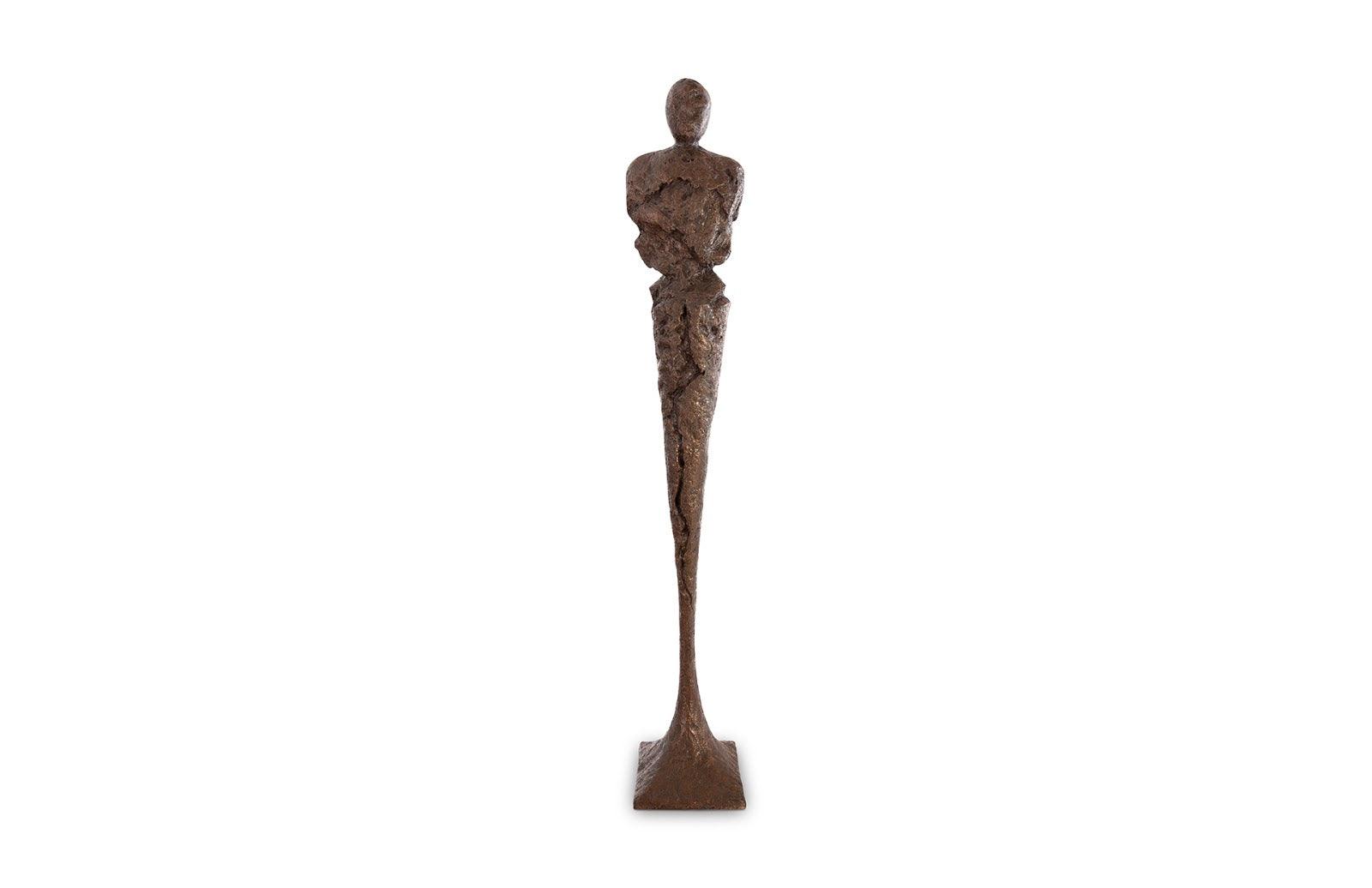 Phillips Collection Tall Chiseled Male Sculpture, Resin, Bronze Finish DECORATIVE OBJECTS
