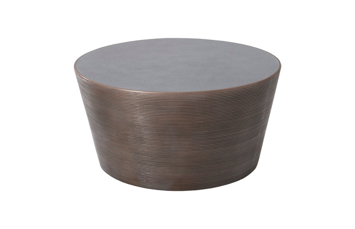 Kono Coffee Table, Bronze Finish with Concrete Top - Phillips Collection - AmericanHomeFurniture