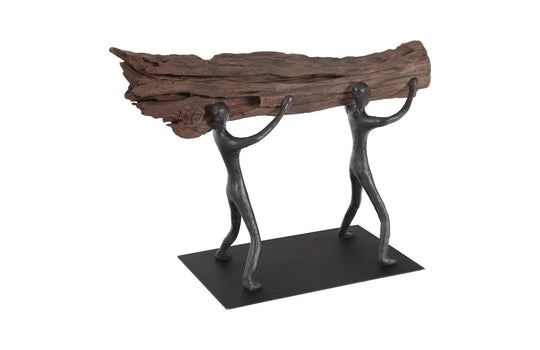 Phillips Collection Atlas Tabletop Sculpture, Log Lift, With Base DECORATIVE OBJECTS