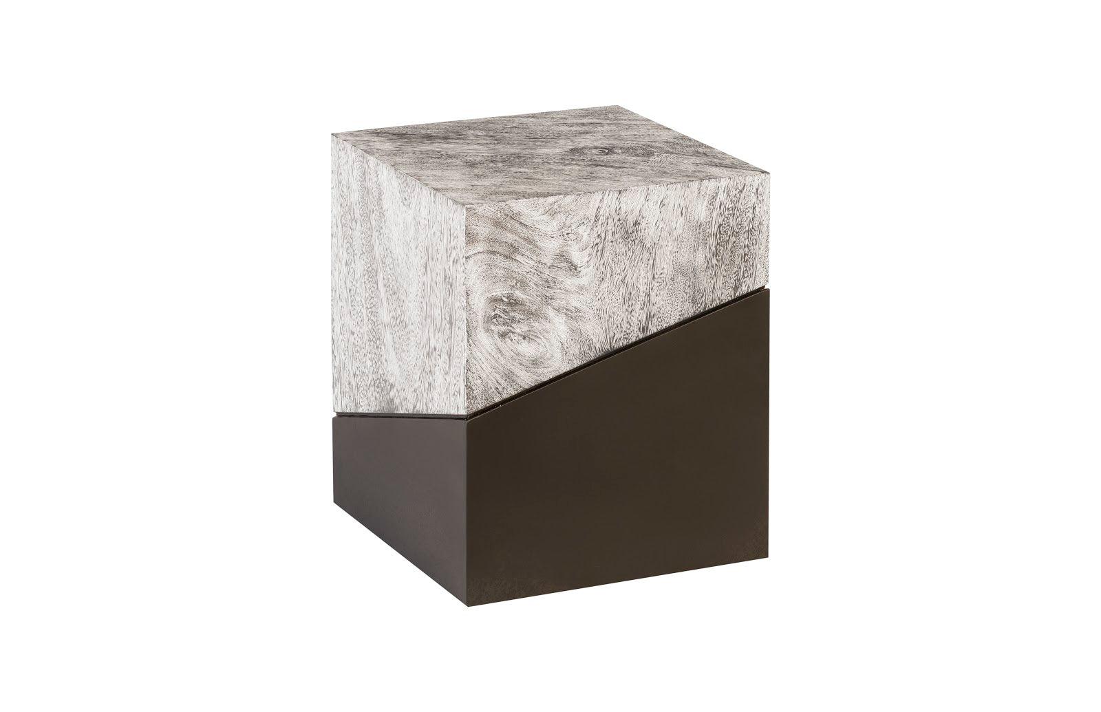 Phillips Collection Geometry Stool, Gray Stone OTTOMANS, POUFS, + STOOLS