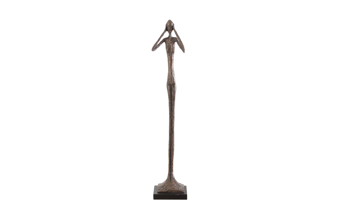 Hear No Evil Slender Sculpture, Small, Resin, Bronze Finish - Phillips Collection - AmericanHomeFurniture
