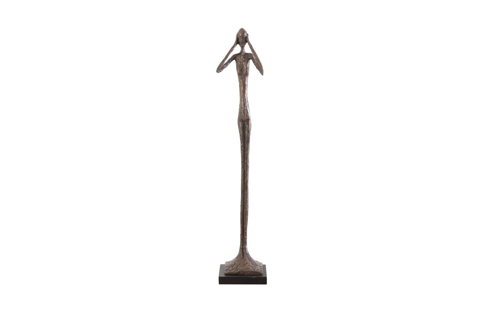 Phillips Collection Hear No Evil Slender Sculpture, Small, Resin, Bronze Finish DECORATIVE OBJECTS