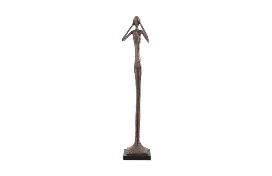 Phillips Collection Hear No Evil Slender Sculpture, Small, Resin, Bronze Finish DECORATIVE OBJECTS