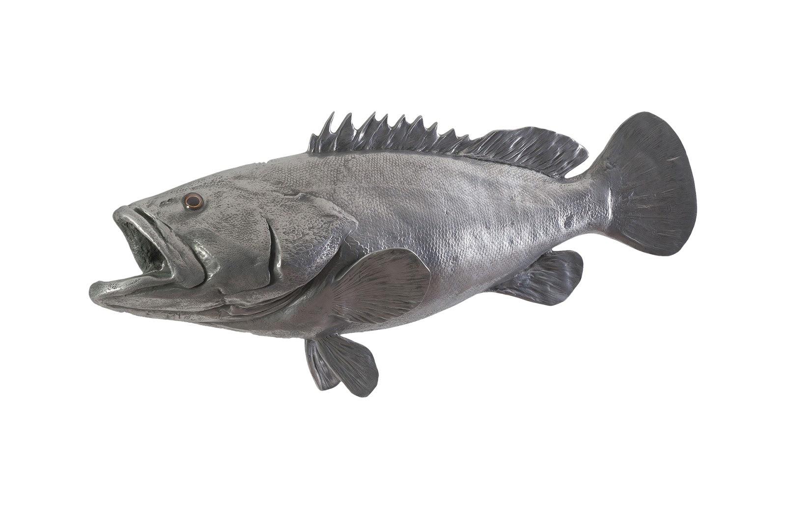 Phillips Collection Estuary Cod Fish Wall Sculpture, Resin, Polished Aluminum Finish WALL ACCENTS