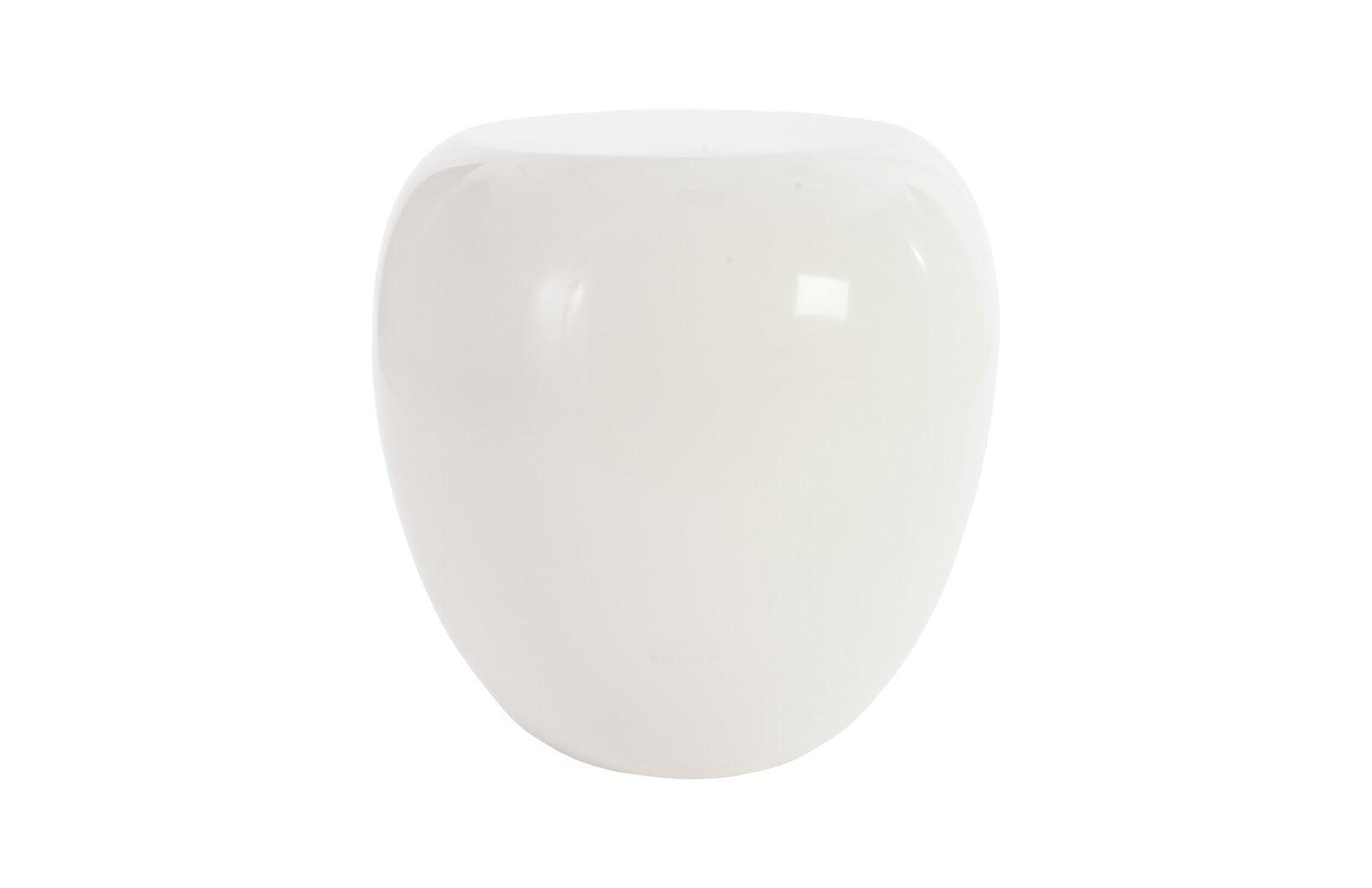 Phillips Collection River Stone Side Table, Gel Coat White ACCENT TABLES