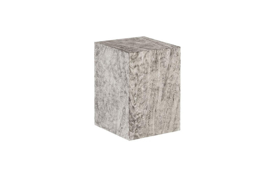 Phillips Collection Origins Pedestal, Small, Mitered Chamcha Wood, Gray Stone Finish ACCENT TABLES