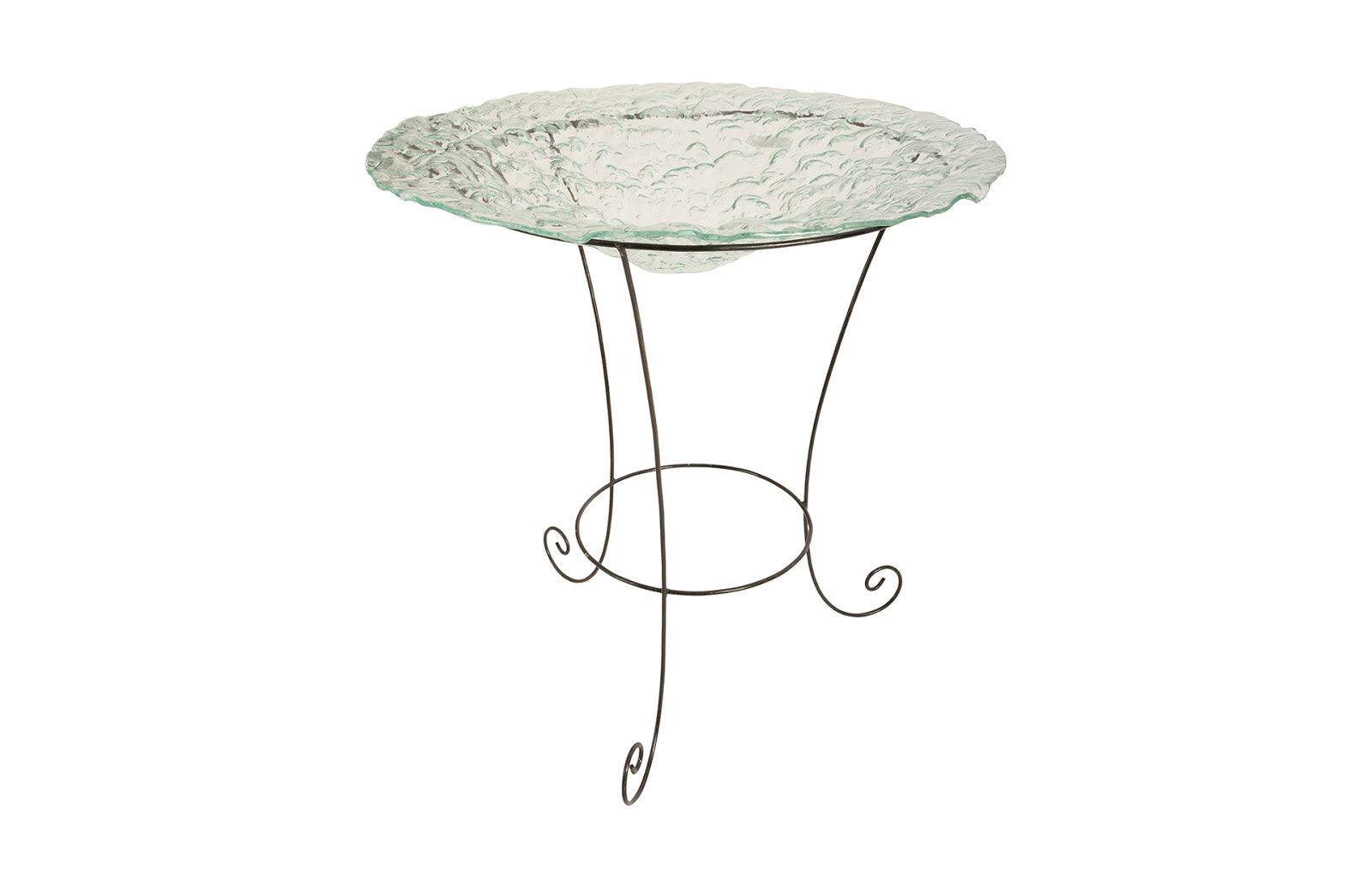 Phillips Collection Frosted Glass Bowl on Stand, LG DECORATIVE TRAYS, PLATES, + BOWLS