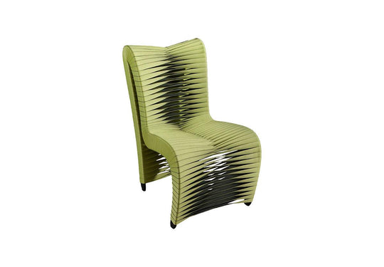 Phillips Collection Seat Belt Dining Chair, High Back, Green/Black - Set of 2 DINING CHAIRS
